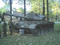 Ehemaliger Kampfpanzer M 47 als Denkmalfahrzeug in der Westfalenkaserne Ahlen